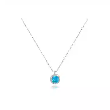 【纯银999】 六桂福珠宝 海洋之心 小众设计经典百搭学生日常简约高级感精致轻奢极简通勤温柔气质可调节锁骨链 足银 项链 女款