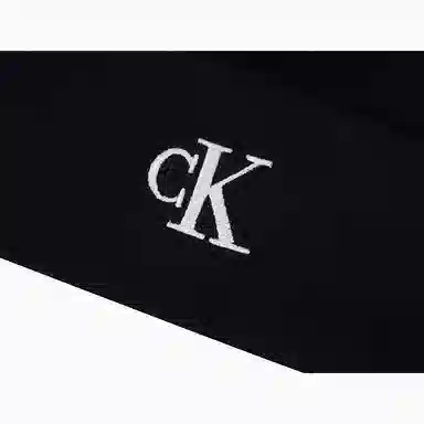 Calvin Klein Embroidered Rib Knit Beanie Black