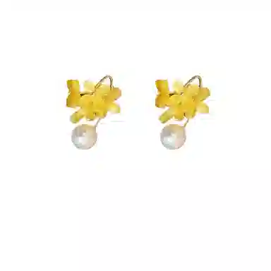 澜耀 法式复古花朵耳坠甜美温柔小众设计 百搭显瘦显脸小气质氛围感配饰 合金 耳环 女款