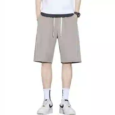 童先森 冰丝夏季薄款宽松外穿速干夏天凉感运动五分休闲短裤 男款