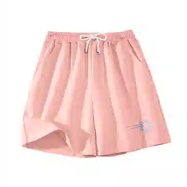 棉致 时尚简约个性星星涂鸦系带弹性舒适吸湿透气纯棉轻薄宽松基础通勤五分休闲短裤 女款