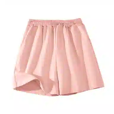 棉致 时尚简约个性星星涂鸦系带弹性舒适吸湿透气纯棉轻薄宽松基础通勤五分休闲短裤 女款