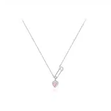 【S925银】 六桂福珠宝 爱心 小众设计经典百搭日常简约高级感精致轻奢极简通勤约会温柔气质可调节锁骨链 锆石 项链 女款