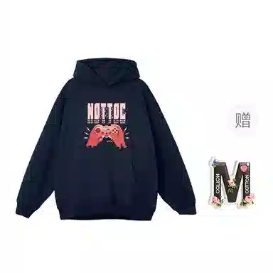 棉购 连帽秋冬季加绒加厚舒适百搭潮流印花美式学生上衣服卫衣 男女同款