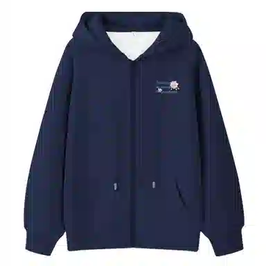 棉致 樱花字母简约纯色牛奶丝复合抗皱无性别主义宽松落肩休闲卫衣 男女同款