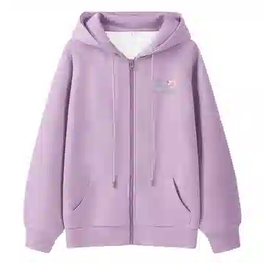 棉致 樱花字母简约纯色牛奶丝复合抗皱无性别主义宽松落肩休闲卫衣 男女同款