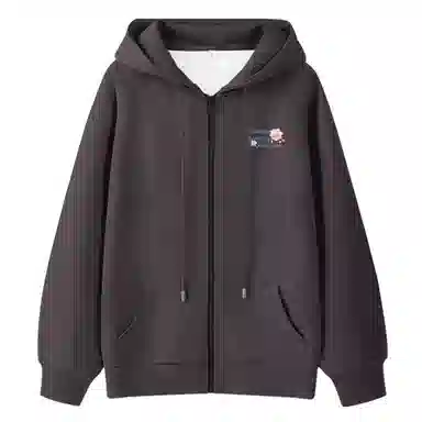 棉致 樱花字母简约纯色牛奶丝复合抗皱无性别主义宽松落肩休闲卫衣 男女同款