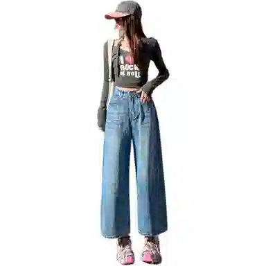 淑好百 复古宽松小个子牛仔裤 女款