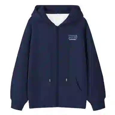 棉致 创意字母图案简约纯色牛奶丝复合抗皱无性别主义宽松落肩休闲卫衣 男女同款