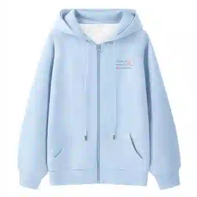 棉致 樱花字母简约纯色牛奶丝复合抗皱无性别主义宽松落肩休闲卫衣 男女同款