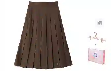 东鲸岁时记 学院风格雷系纯色中长款伯克利百褶裙休闲长裙 女款 灰色裙