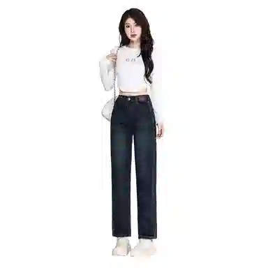 淑好百 宽松显瘦舒适牛仔裤 女款