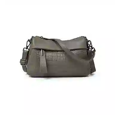 老人头 时尚百搭纯色通勤潮流百搭 牛皮革拼合成革 单肩包 常规 女款 多色