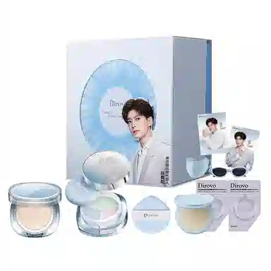 蒂洛薇 冰川礼盒 防晒遮瑕气垫定妆控油水散粉 易上色自然防水彩妆持久不晕染不脱妆素颜服帖不卡粉水光