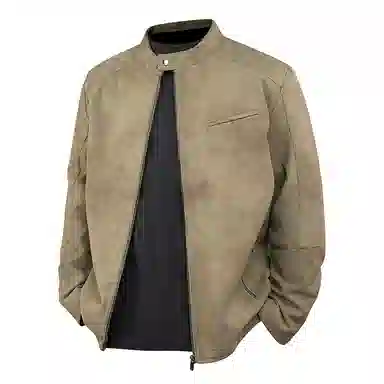 日系美式复古风通勤休闲百搭机车服皮衣 男女同款