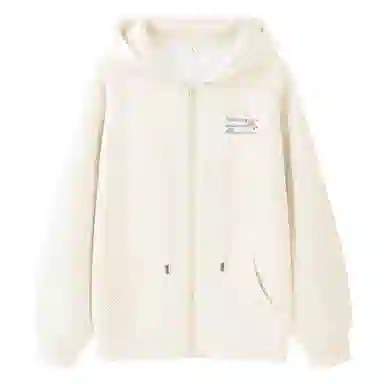 棉致 樱花字母简约纯色牛奶丝复合抗皱无性别主义宽松落肩休闲卫衣 男女同款