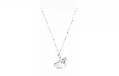 【通体S999足银】 百利金 三生有杏 国潮新中式幸好有你优雅气质精致轻奢时尚百搭小众设计杏叶吊坠锁骨链 琉璃 项链 男女同款情侣款