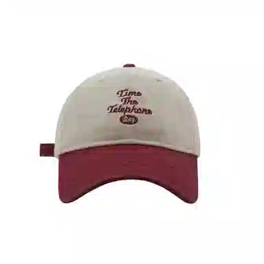 日系复古潮牌字母刺绣棒球帽四季百搭大帽檐遮阳户外运动帽 韩版棉质街头时尚撞色显脸小帽 时尚鸭舌帽 男女同款情侣款