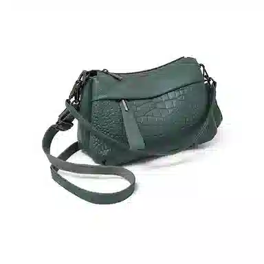 老人头 时尚百搭纯色通勤潮流百搭 牛皮革拼合成革 单肩包 常规 女款 多色