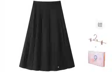 东鲸岁时记 学院风格雷系纯色中长款伯克利百褶裙休闲长裙 女款 灰色裙