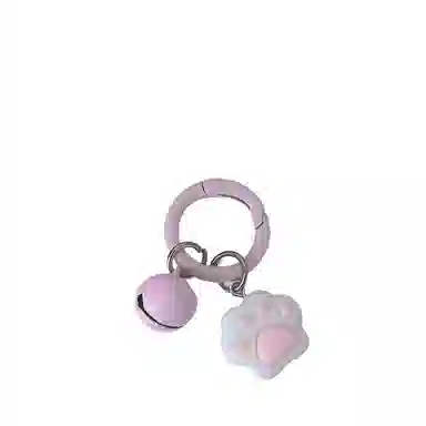 卡莱茵 可爱猫掌铃铛圆环扣软萌猫爪甜美 亚克力 挂件 男女同款情侣款