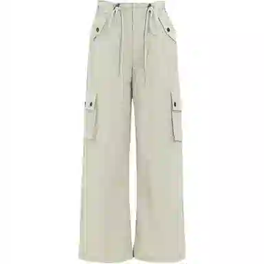 淑好百 设计感松紧腰抽绳工装裤 女款