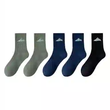 莫代尔 袜子新疆棉透气防臭吸湿排汗潮酷印花高弹运动防滑不臭脚四季中筒袜 男款