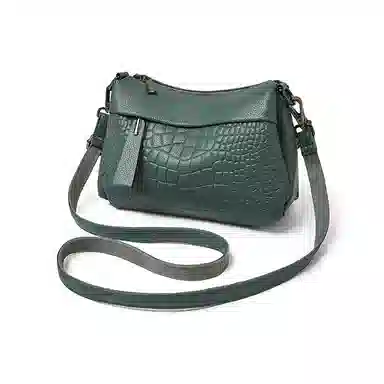 老人头 时尚百搭纯色通勤潮流百搭 牛皮革拼合成革 单肩包 常规 女款 多色