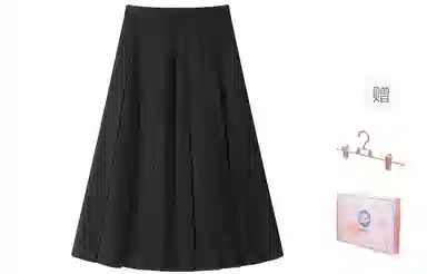 东鲸岁时记 学院风格雷系纯色中长款伯克利百褶裙休闲长裙 女款 灰色裙