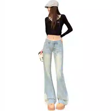 淑好百 低腰微喇叭秋季牛仔裤 女款