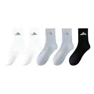 莫代尔 袜子新疆棉透气防臭吸湿排汗潮酷印花高弹运动防滑不臭脚四季中筒袜 男款