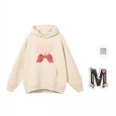 棉购 连帽秋冬季加绒加厚舒适百搭潮流印花美式学生上衣服卫衣 男女同款