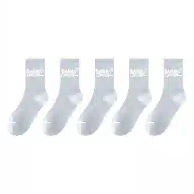 莫代尔 棉质防臭简约百搭休闲运动防滑吸湿排汗时尚印花中筒袜 男款