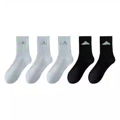 莫代尔 袜子新疆棉透气防臭吸湿排汗潮酷印花高弹运动防滑不臭脚四季中筒袜 男款