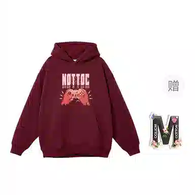棉购 连帽秋冬季加绒加厚舒适百搭潮流印花美式学生上衣服卫衣 男女同款