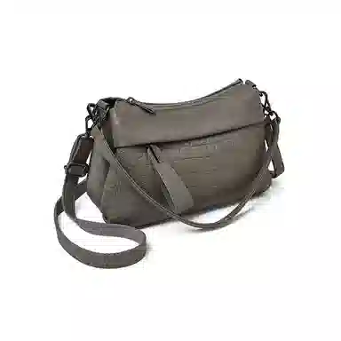 老人头 时尚百搭纯色通勤潮流百搭 牛皮革拼合成革 单肩包 常规 女款 多色