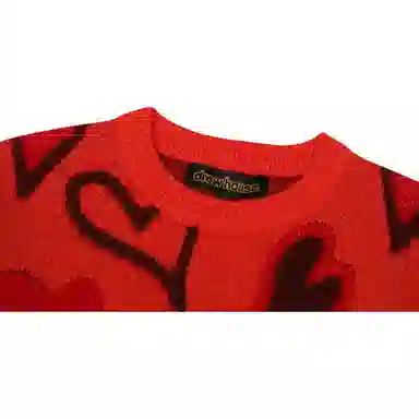 Drew House FW22 Scribble Hearts Sweater - Drew