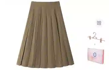 东鲸岁时记 学院风格雷系纯色中长款伯克利百褶裙休闲长裙 女款 灰色裙