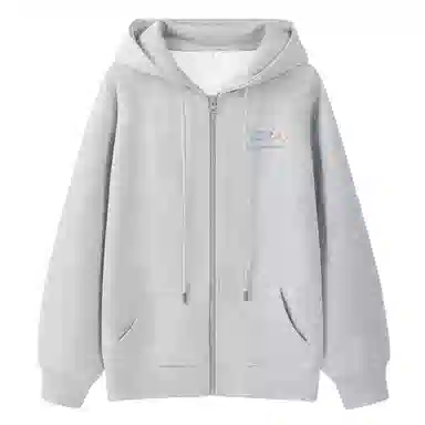 棉致 樱花字母简约纯色牛奶丝复合抗皱无性别主义宽松落肩休闲卫衣 男女同款