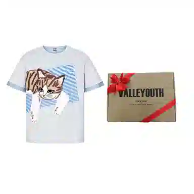 VALLEYOUTH Embroidered Plaid Patchwork Tee