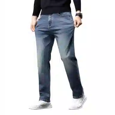 恒源祥 男士舒适长裤设计感牛仔裤 男款