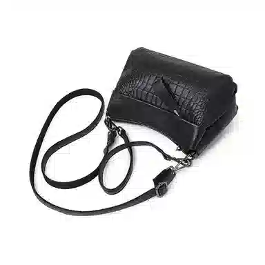 老人头 时尚百搭纯色通勤潮流百搭 牛皮革拼合成革 单肩包 常规 女款 多色