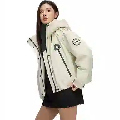 鸭鸭 秋冬 设计感时尚百搭保暖面包羽绒服 短款 女款