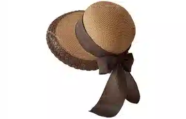 优幽兰 百搭简约高级感大檐遮阳帽海边度假沙滩防紫外线太阳帽子蝴蝶结凉帽#好运 聚酯纤维 防晒帽 女款