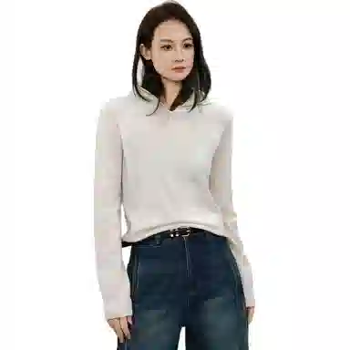 美洋 绵羊毛宽松连帽针织衫 女款