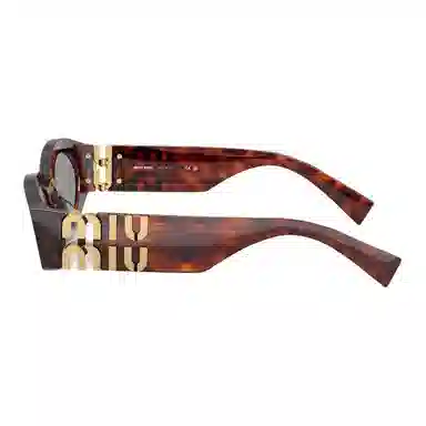 Miu Miu Oval Logo Sunglasses Havana