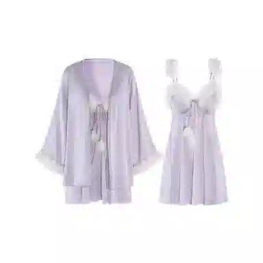 桔内 纯欲低胸加胸垫丝滑缎面睡裙 女款