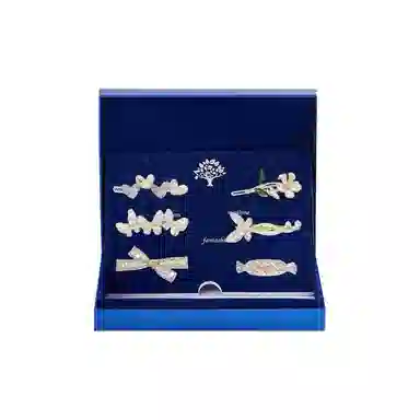 妖娆猫 可爱发饰多巴胺蝴蝶结侧边一字夹套装高级精致刘海夹糖果发卡礼盒装#好运 合金 发夹 女款