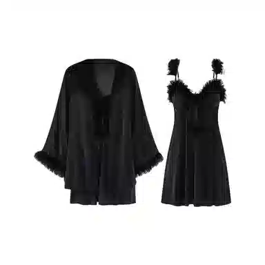 桔内 纯欲低胸加胸垫丝滑缎面睡裙 女款