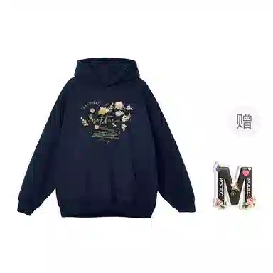 棉购 连帽加绒加厚美式慵懒风宽松外套复古百搭休闲学院风卫衣 女款